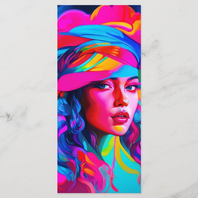 Vibrant Abstract Portrait Bookmark  Menu (Front)
