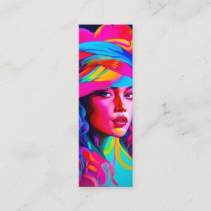 Vibrant Abstract Portrait Bookmark  Mini Business Card