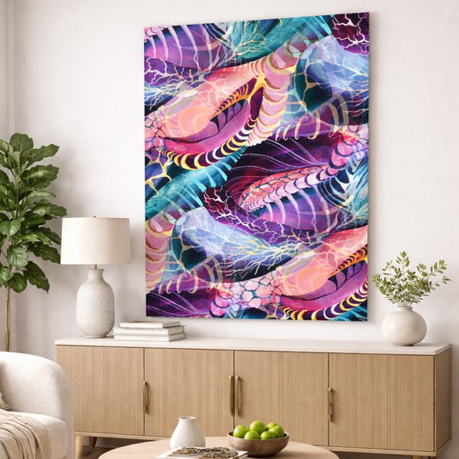 Vibrant Abstract Purple Teal Pink Statement Wall  Canvas Print (Creator Uploaded)