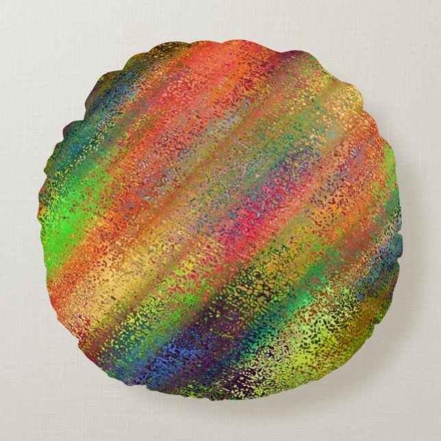 Vibrant Abstract Round Pillow (Front)