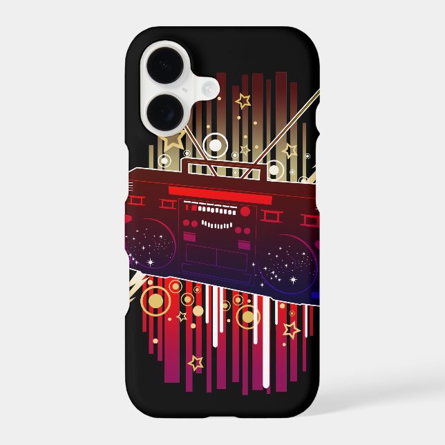 Vibrant Abstract Speaker Art With Retro Cosmic Case-Mate iPhone Case (Back)