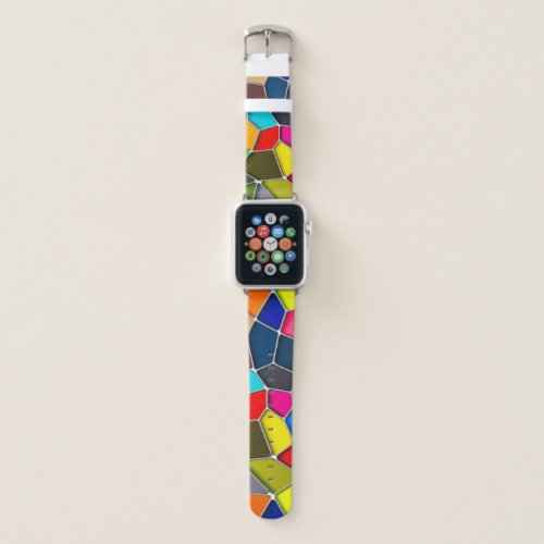 Vibrant Abstract Stained Glass Apple Watch Band