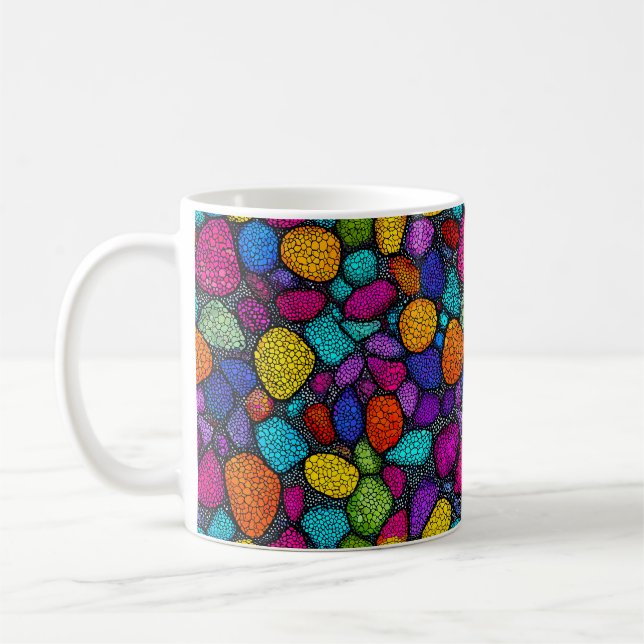 Vibrant Abstract Stone Flow Colorful Rock Art✨☕ Coffee Mug (Left)