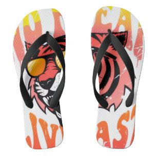 Vibrant Abstract Summer Geometric Pattern Flip Flops