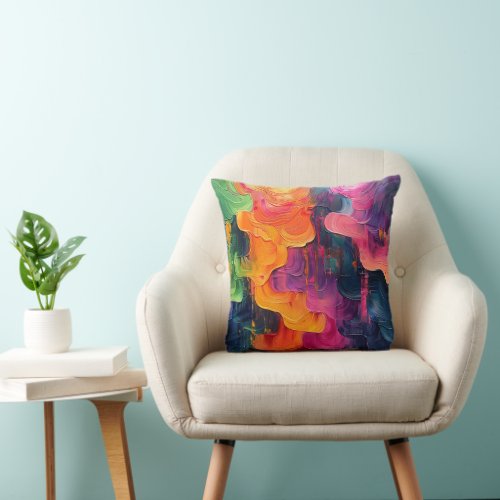 Vibrant Abstract Swirl Art Cushion