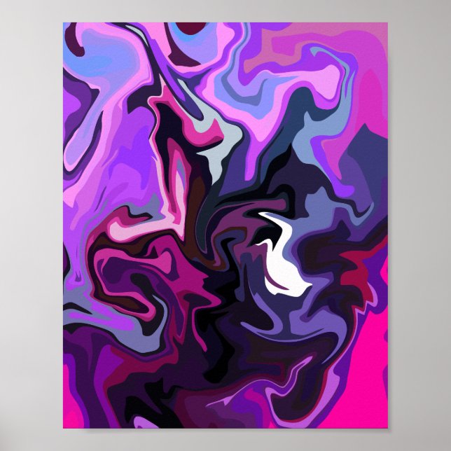 Vibrant Abstract Swirl of Colors Poster (Front)