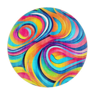 Vibrant Abstract Swirls of Color Cutting Board