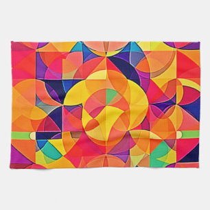 Vibrant Abstract Symmetry Art Kitchen Towel