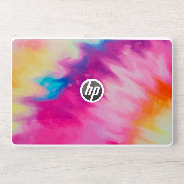 Vibrant Abstract Tie-Dye Pattern with Pink Purple  HP Laptop Skin (Front)