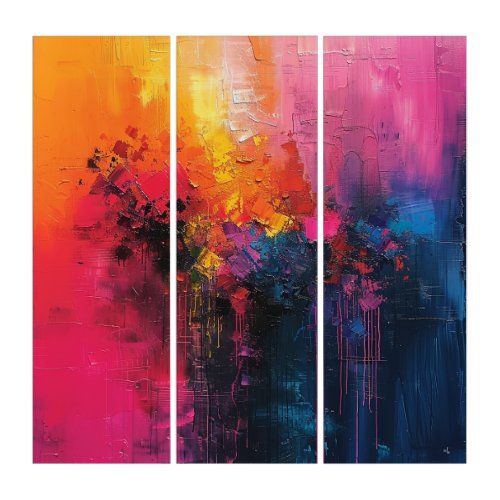Vibrant Abstract Triptych Canvas Print