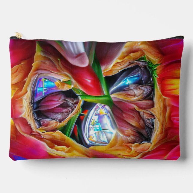 Vibrant Abstract Tulip Reflections Accessory Pouch (Front)