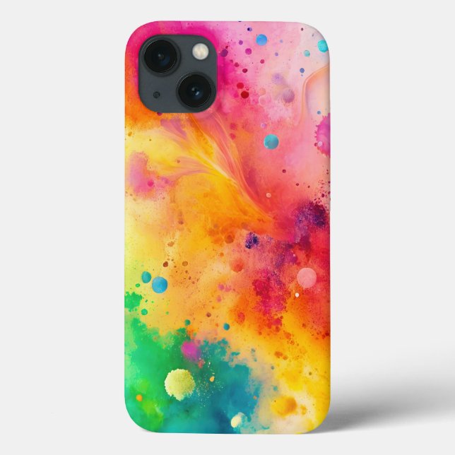 Vibrant Abstract Watercolor Splatter Pattern Case-Mate iPhone Case (Back)