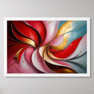 Vibrant Abstract Waves Framed Art
