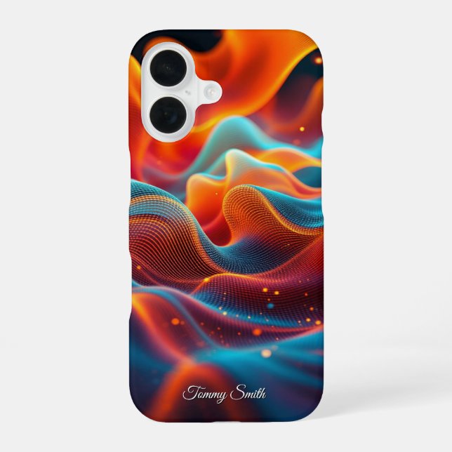 Vibrant Abstract Waves – Futuristic Art Iphone Case (Back)