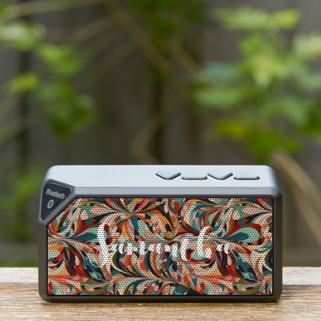 Vibrant Abstract Waves | Monogram Bluetooth Speaker (Insitu(Outdoor))