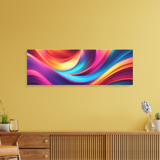 Vibrant Abstract Waves Wall Art – Colorful Modern