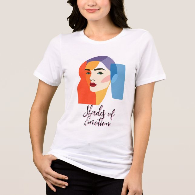 Vibrant Abstract Woman Portrait Tri-Blend Shirt (Front)