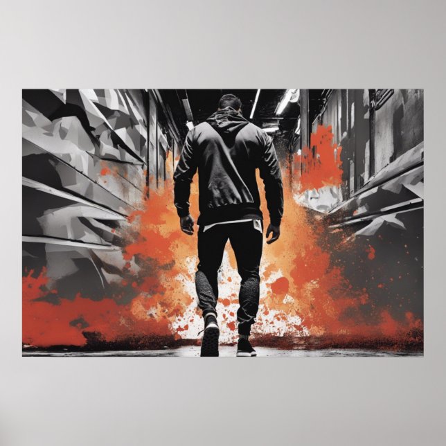 Vibrant Abstract Workout Home Gym Poster  (Front)