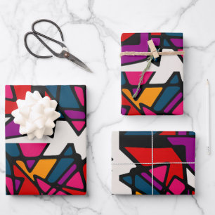 Vibrant Abstract Wrapping Paper Sheets