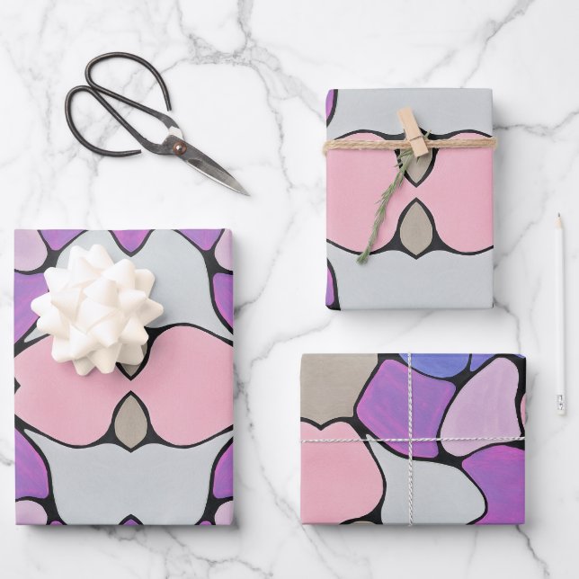 Vibrant Abstract  Wrapping Paper Sheets (Front)