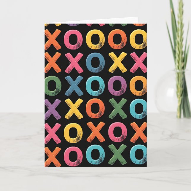 Vibrant Abstract Xo Art Card (Front)