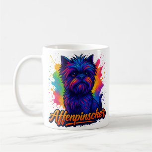 Vibrant Affenpinscher Pop Art Portrait – Colorful Coffee Mug