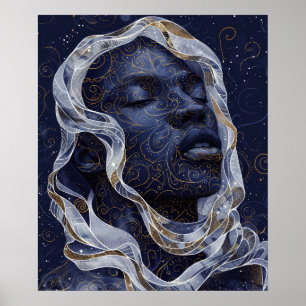 Vibrant African American Man in Intricate Hood Pos Poster