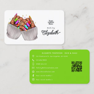 Vibrant African American Nail Salon Branding Business Card