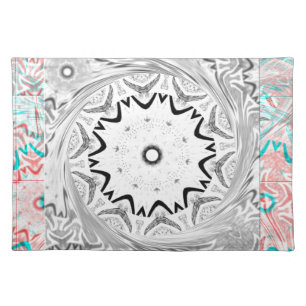 Vibrant African Culture: A Pink and Cyan Fusion Cloth Placemat