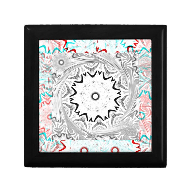 Vibrant African Culture: A Pink and Cyan Fusion Jewelry Box (Front)