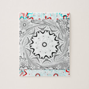 Vibrant African Culture: A Pink and Cyan Fusion Jigsaw Puzzle