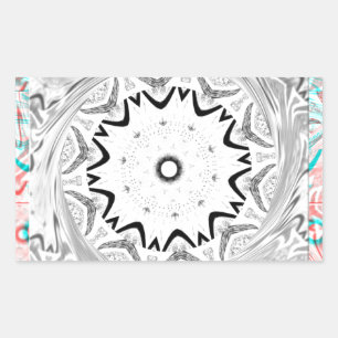 Vibrant African Culture: A Pink and Cyan Fusion Rectangular Sticker