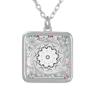 Vibrant African Culture: A Pink and Cyan Fusion Silver Plated Necklace