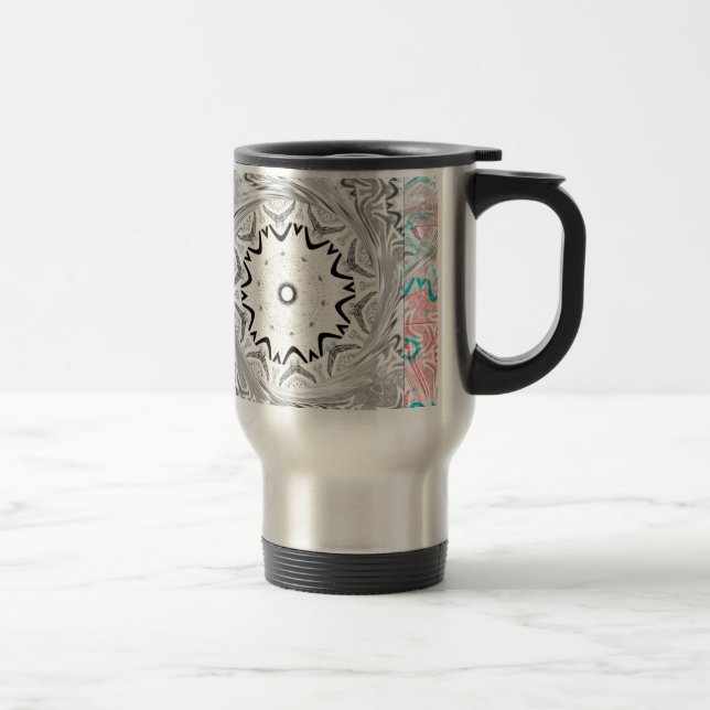 Vibrant African Culture: A Pink and Cyan Fusion Travel Mug (Right)