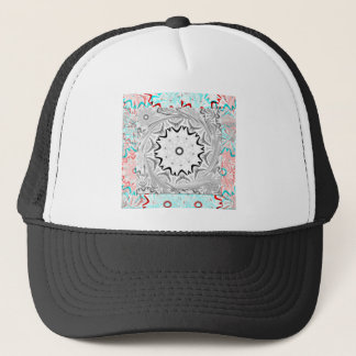 Vibrant African Culture: A Pink and Cyan Fusion Trucker Hat