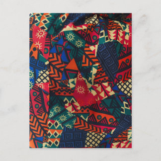 Vibrant African Geometric Tribal Abstract Pattern Postcard
