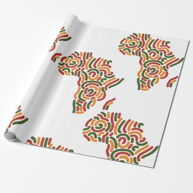Vibrant African-Inspired Wrapping Paper (Unrolled)