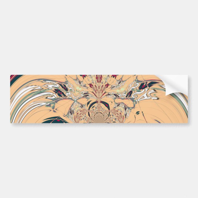Vibrant African Kaleidoscope: A Peachy Delight Bumper Sticker (Front)