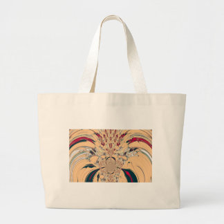 Vibrant African Kaleidoscope: A Peachy Delight Large Tote Bag