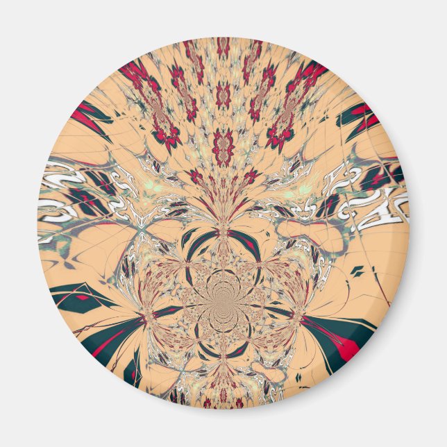 Vibrant African Kaleidoscope: A Peachy Delight Magnet (Front)