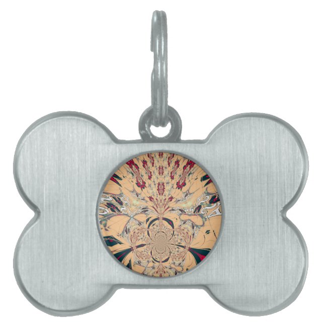 Vibrant African Kaleidoscope: A Peachy Delight Pet Tag (Front)