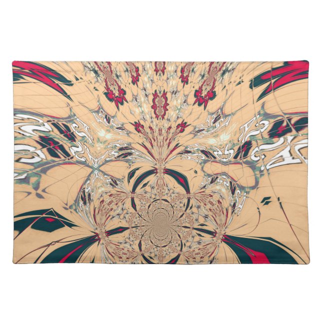 Vibrant African Kaleidoscope: A Peachy Delight Placemat (Front)
