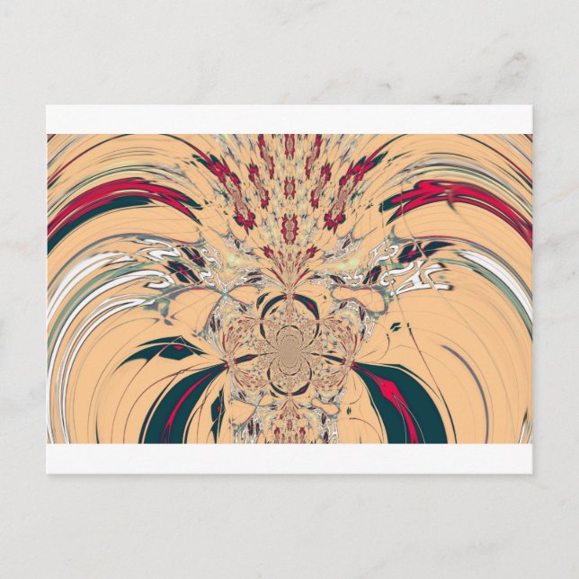 Vibrant African Kaleidoscope: A Peachy Delight Postcard (Front)