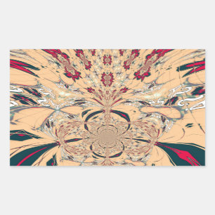 Vibrant African Kaleidoscope: A Peachy Delight Rectangular Sticker