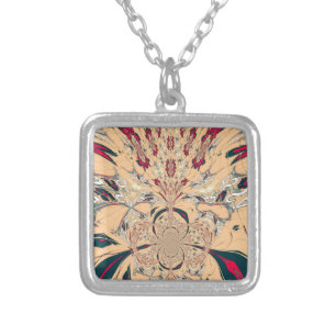 Vibrant African Kaleidoscope: A Peachy Delight Silver Plated Necklace