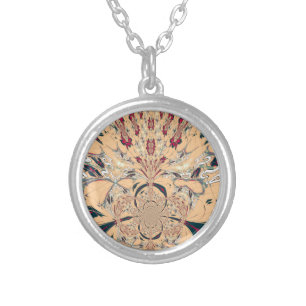 Vibrant African Kaleidoscope: A Peachy Delight Silver Plated Necklace