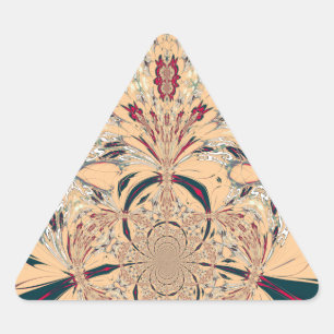 Vibrant African Kaleidoscope: A Peachy Delight Triangle Sticker