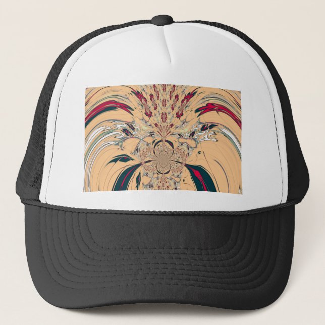 Vibrant African Kaleidoscope: A Peachy Delight Trucker Hat (Front)