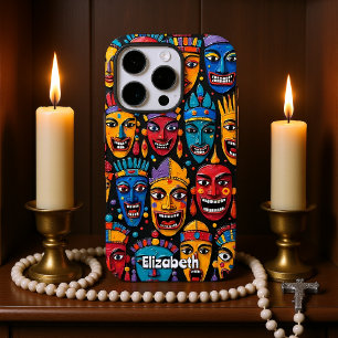 Vibrant African Mask Wall iPhone 16 Pro Case