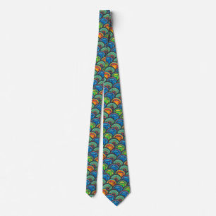 Vibrant African Textiles: Mixing Pattern Scales Neck Tie